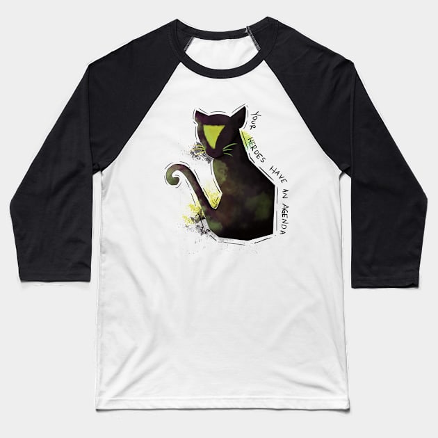 Your Heroes Cat Baseball T-Shirt by 📼Creepe💀Paper🕶️